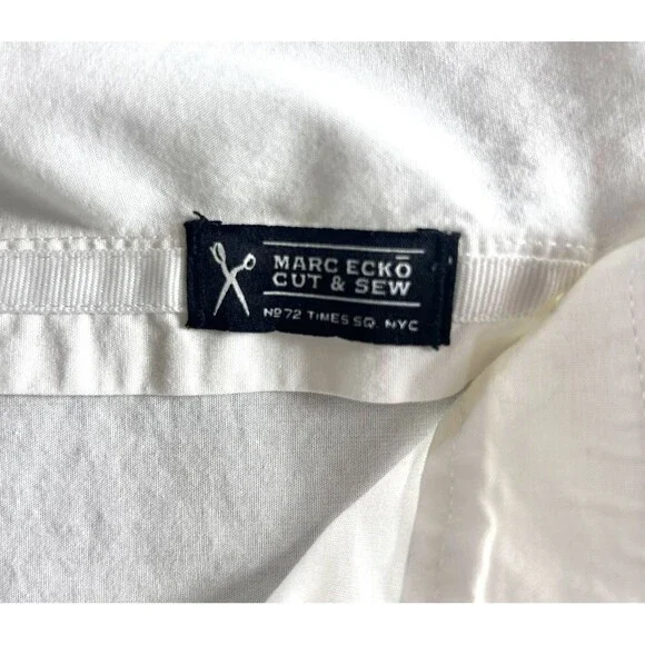 Marc Ecko No. 72 Time Square NY Mens Large Button DN Dress Shirt Skull Tuxedo - Picture 10 of 14